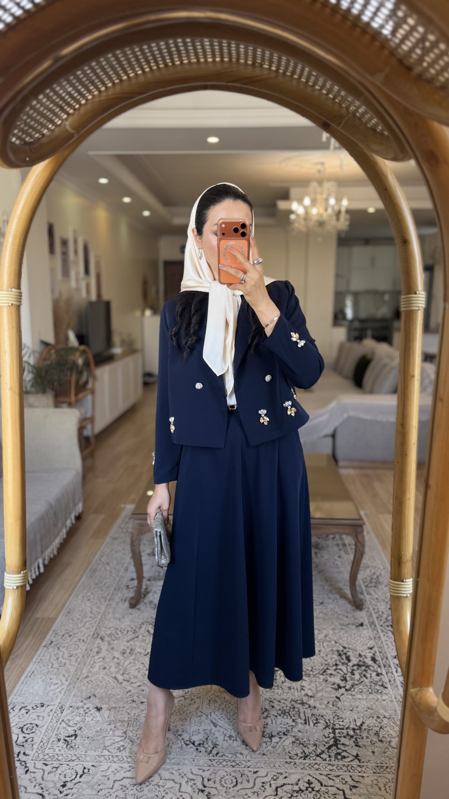 کت و دامن VIP مجلسی سورمه ای - Image 6
