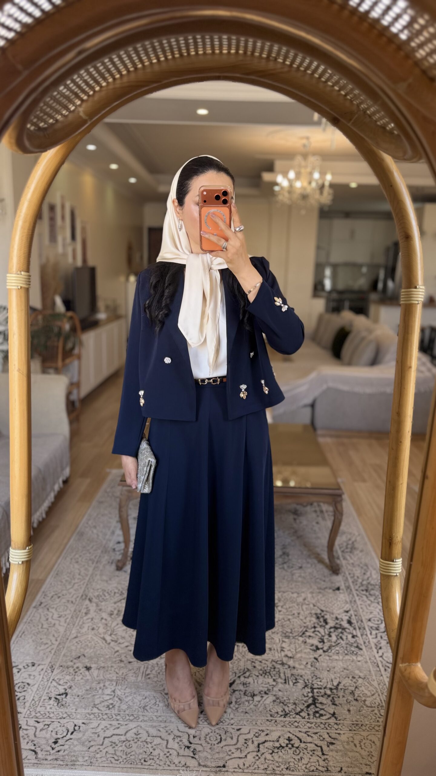 کت و دامن VIP مجلسی سورمه ای - Image 2