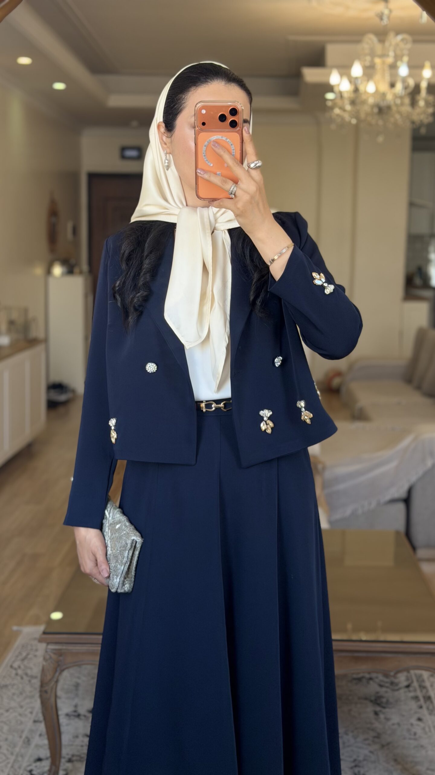 کت و دامن VIP مجلسی سورمه ای - Image 3