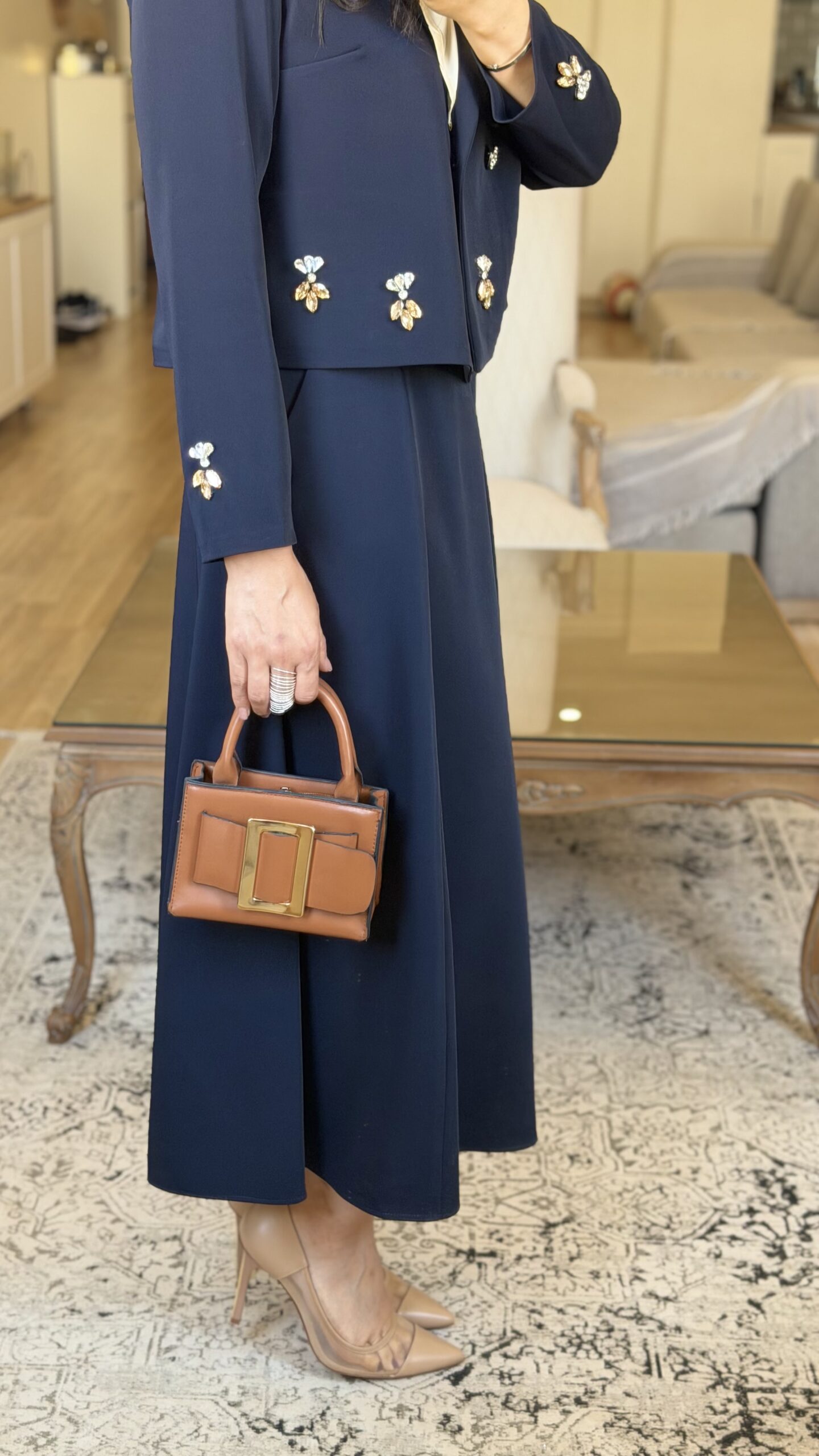 کت و دامن VIP مجلسی سورمه ای - Image 5