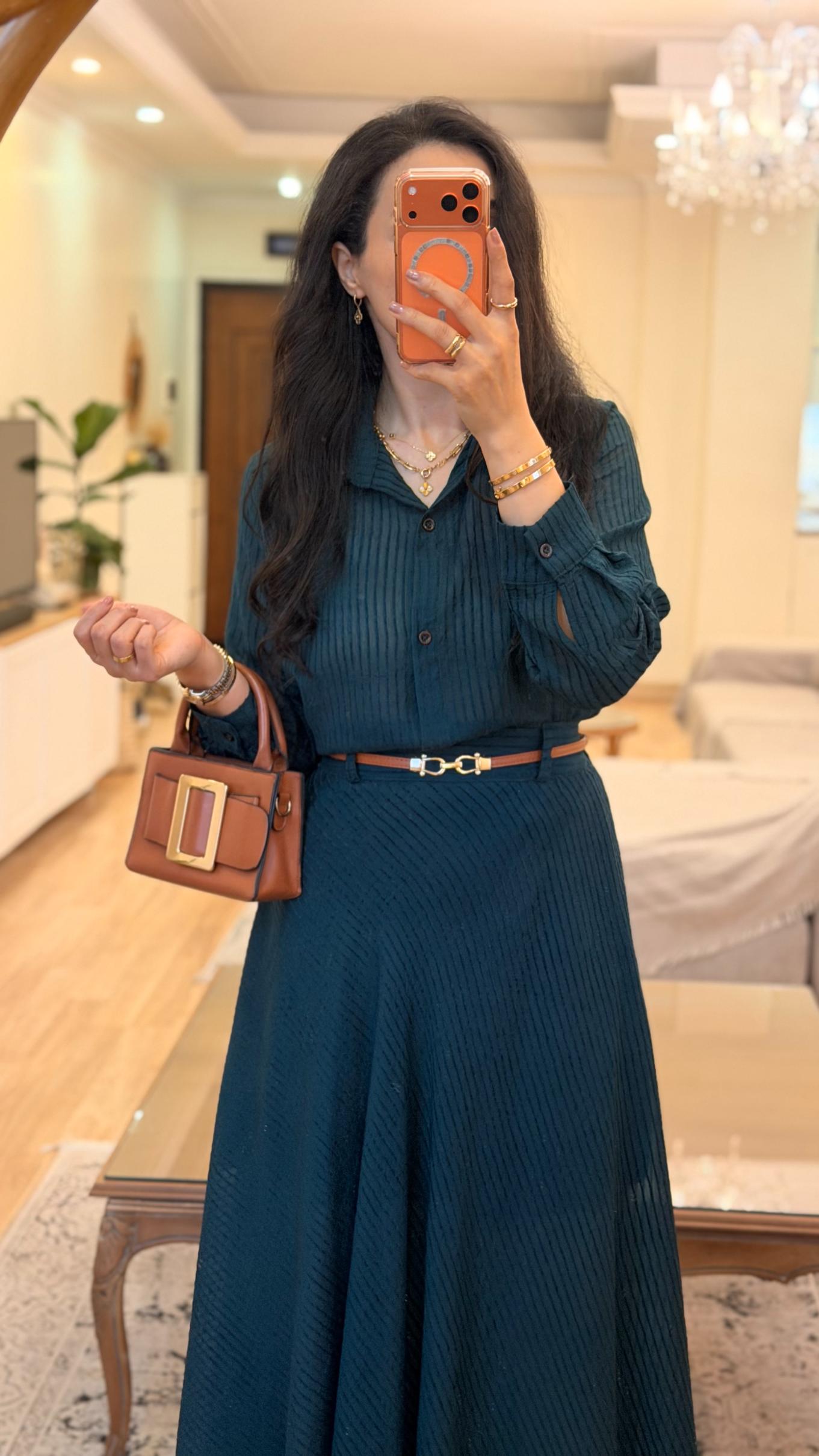 شومیز و دامن حریر سمن - Image 7